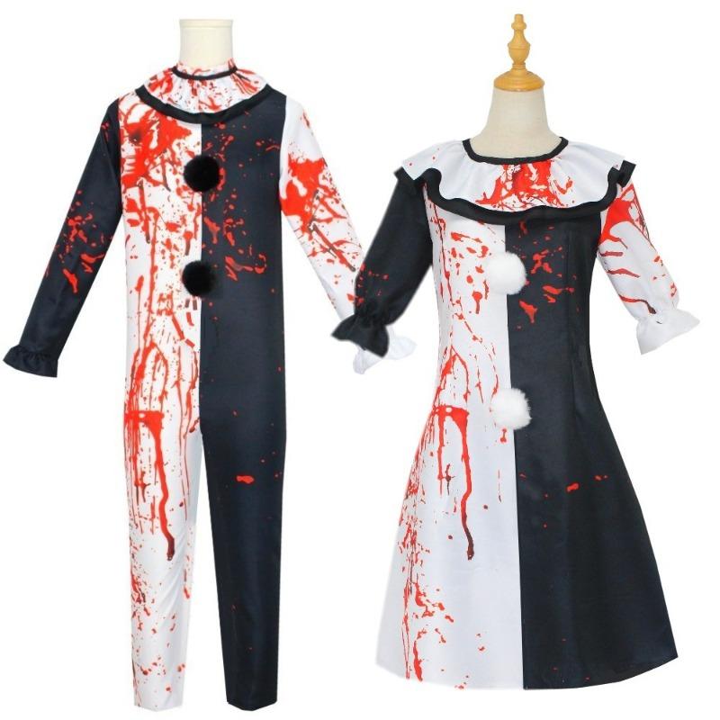 Horror movie broken soul clown costume stage performance suit