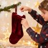 Velvet Christmas Stocking with Elegant Bow - Festive Holiday Decor for Fireplace Mantel, Christmas Tree, Stair Railing and Home