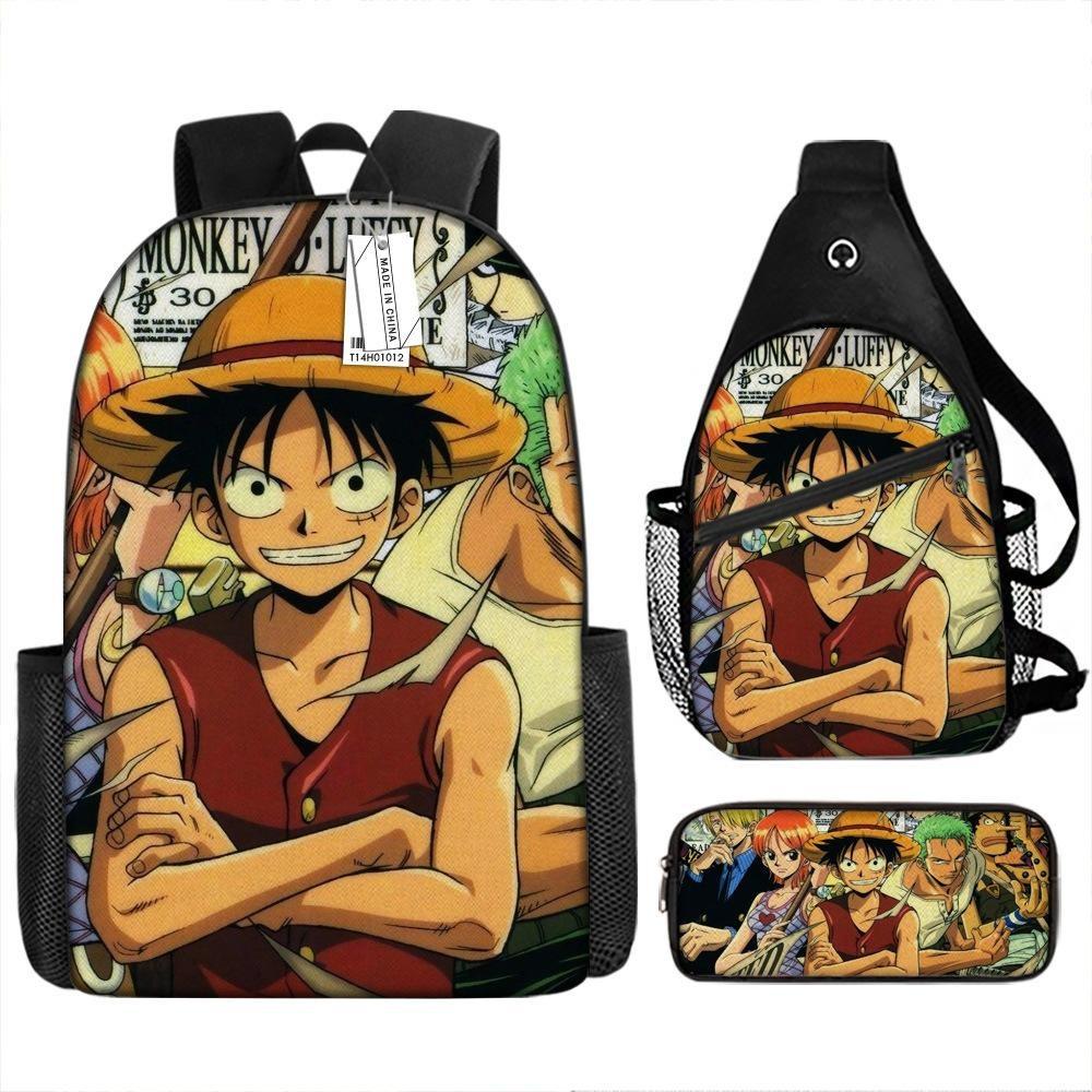 ONE PIECE Cartoon Animation Primary School Third or Fourth Grade Light Burden Reduction Primary and Secondary School Students Storage Bag Storage Bag