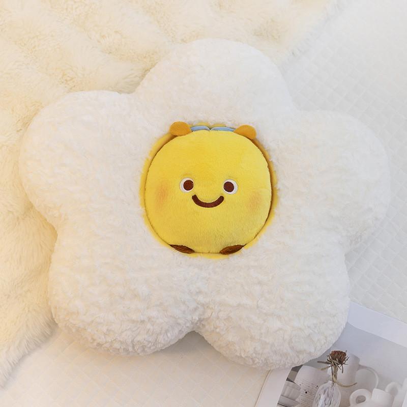 

Cute Cartoon Flower Plush Toy Cushion Pillow For Girls And Home Decor White Cushion