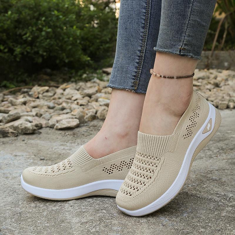 Mesh Breathable Women's Shoes Without Shoelaces Lazy Shoes with Soft Soles Hiking Shoes Daily Casual Women's Shoes