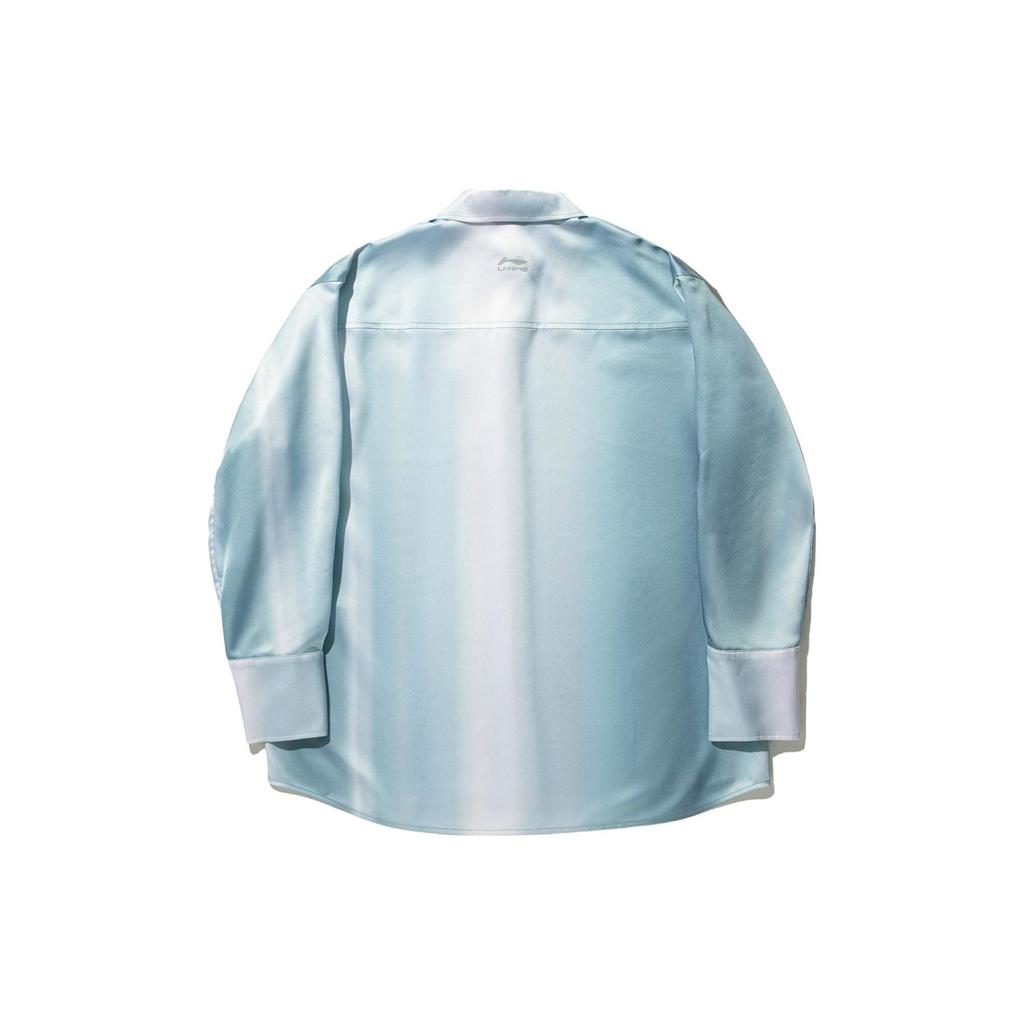 Li Ning Color Block Pointed Collar Casual Long Sleeve Shirt Women Shirts Silver ASHT504-2