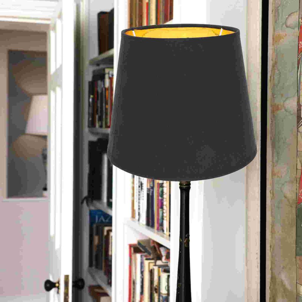 Konischer Schirm Schwarzer Lampenschirm Stoff Lampenschirme für Tisch Trommel Mode Decke Geschenk Stoff Eisen