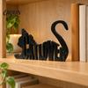 Personalized Desk Statues 3D Printed Cat Letter Ornament, Black Alphabet Decor, Creative Birthday Gifts for Lovers Lover Tabletop Figurine Bookshelf