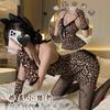 Sexy lingerie passion cute leopard print hip skirt uniform no-take clothing qqny914
