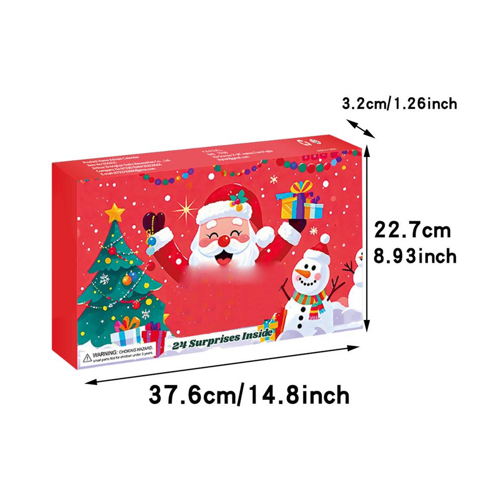 

Calendar Advent 24 Days Christmas Holiday Countdown Animal Toys Dinosaur Egg For Kids Teens Festive Decoration Party Classroom S червоний