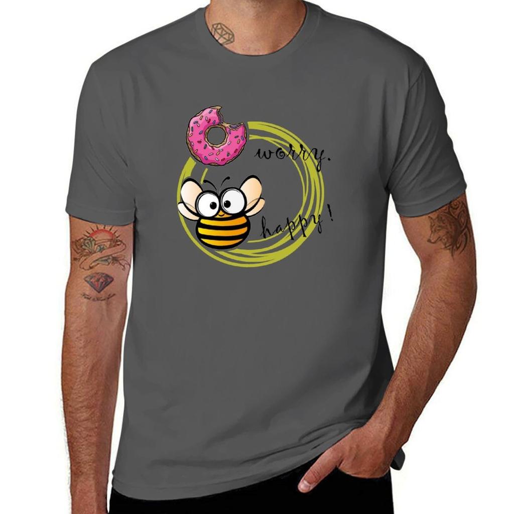 DONUT WORRY BEE HAPPY TShirt t shirts for man pack white t shirt for man TShirt