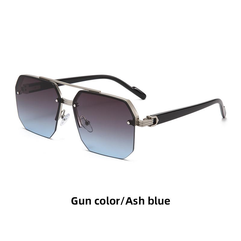 Oversize Retro Double Bridges Polygon Square Men Sunglasses Fashion Gradient Shades UV400 Trending Women Sun Glasses