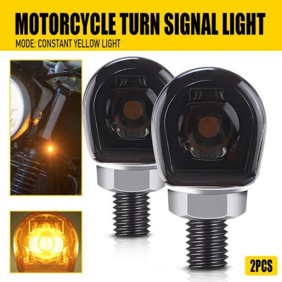 

2PCS Mini Turn LED Motorcycle Signals Blinker Light Indicator Amber Universal