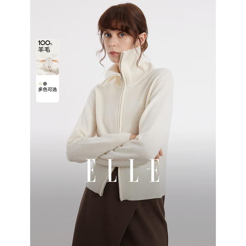 ELLE Women s 100% Merino Wool French Style Cardigan M
