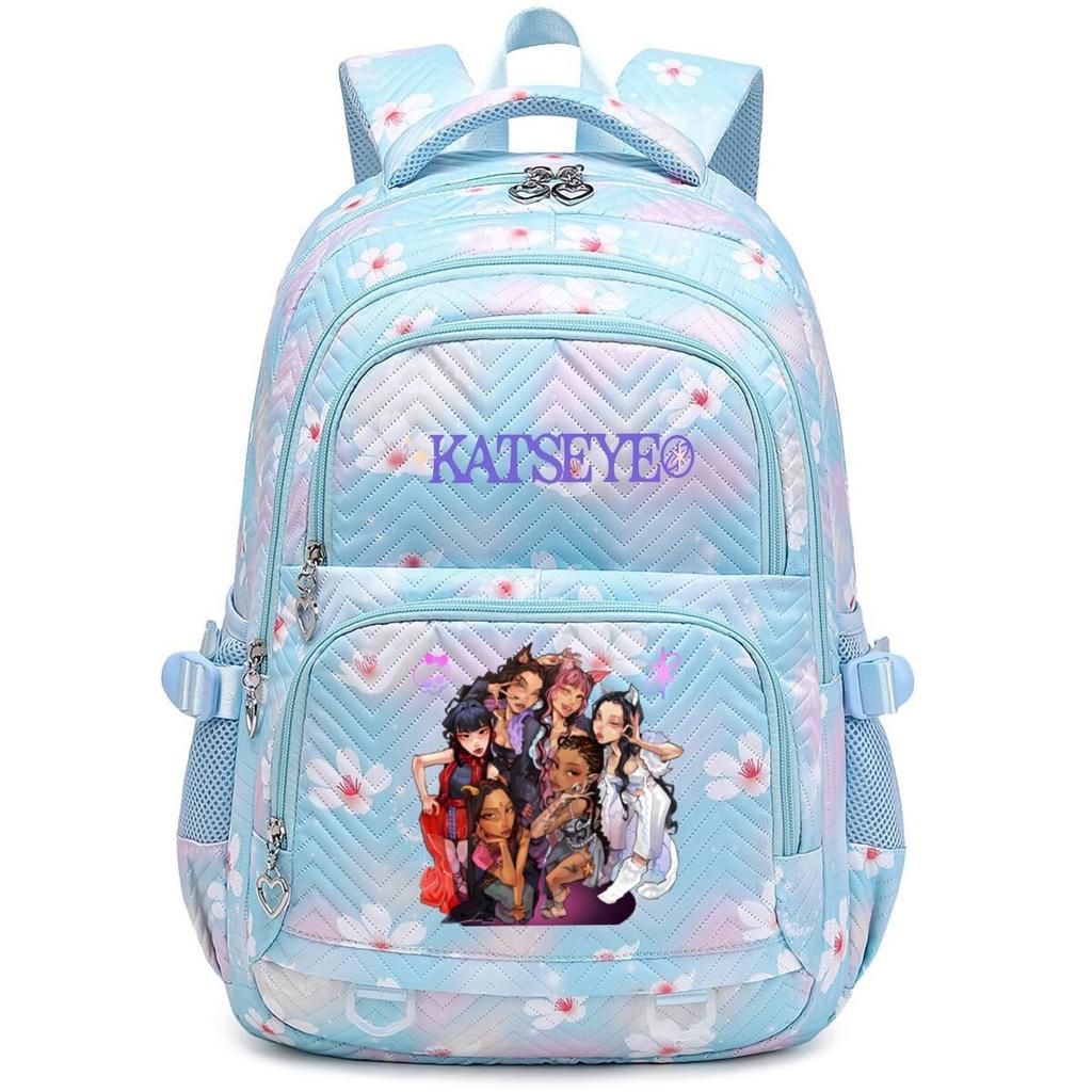 Mochila con Estampado de Ojo de Gato, Bolso Escolar Dulce y Fresco de Gran Capacidad para Estudiantes de Secundaria