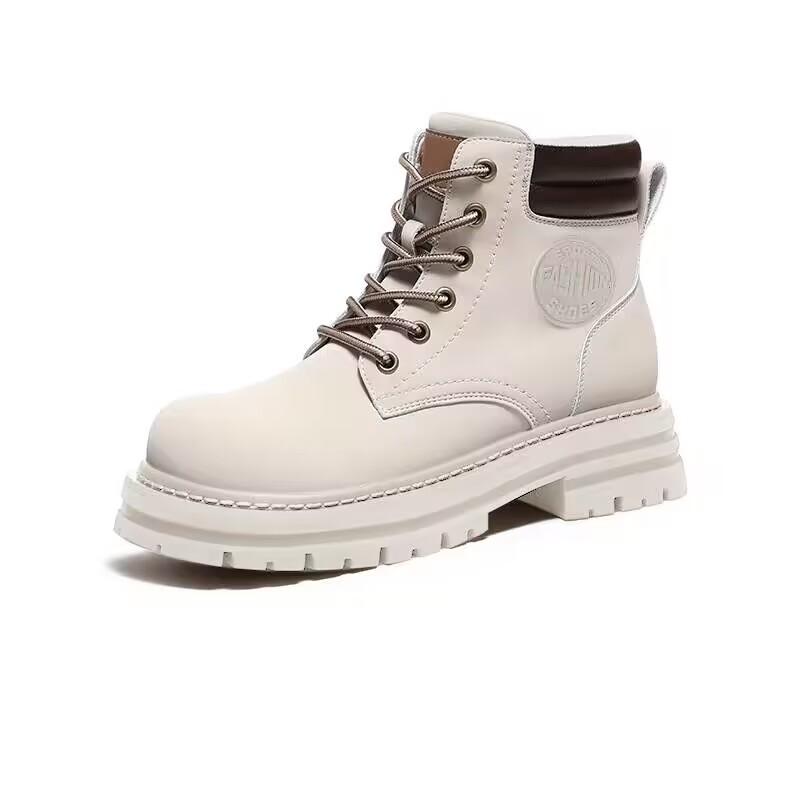 New Autumn Women's Shoes Short Boots Fashionable Wear-resistant Waterproof High-top Martin Boots Soft-soled Tooling Non-slip Rhubarb Boots