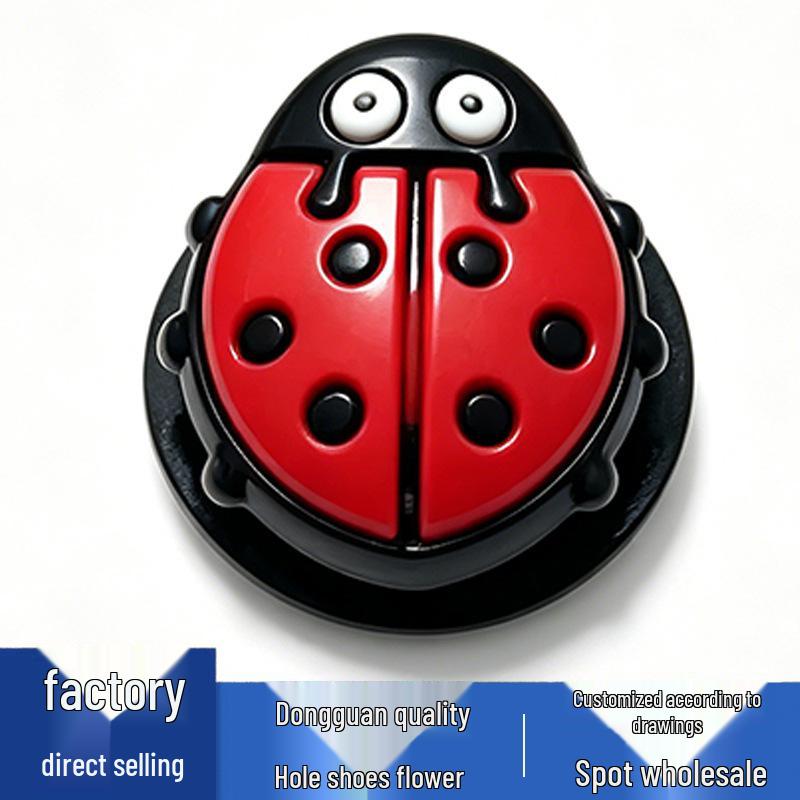 Blumeninspirierte PVC-Insekten-Schuhanhänger für Crocs red
