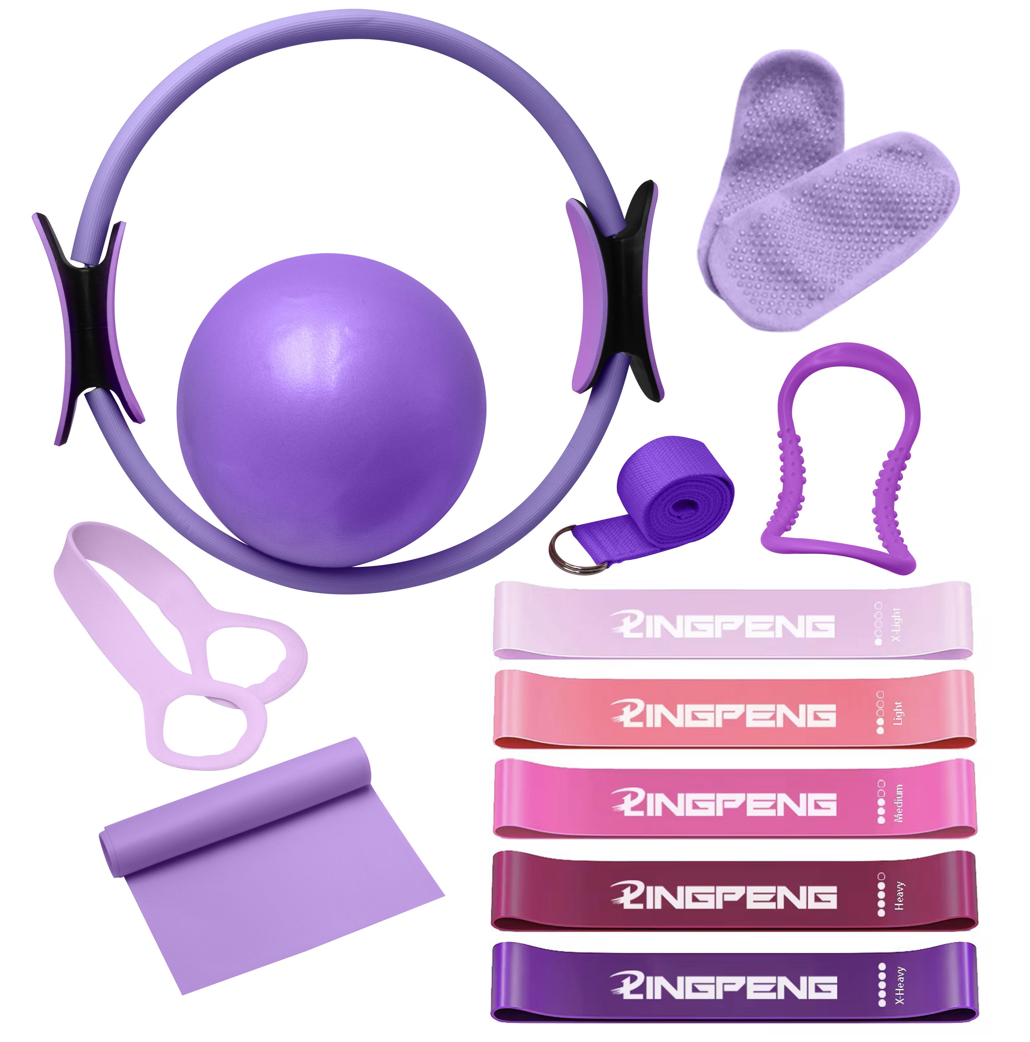 

12Pcs Yoga Circle Gym Set, Solid Color Pp, Stretching And Core Training Equipment, Fitness Tools For Sculpting And Flexibilit