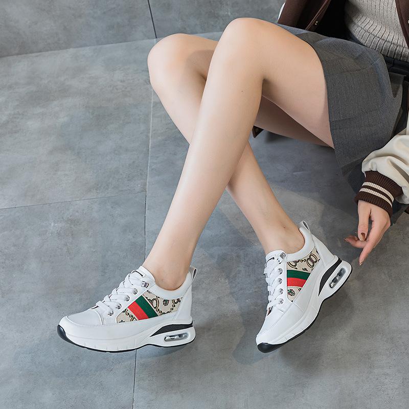 Platform-soled Forrest Gump shoes women's 2025 spring new Korean version of casual sports dad shoes shoes genuine leather little white shoes women's s