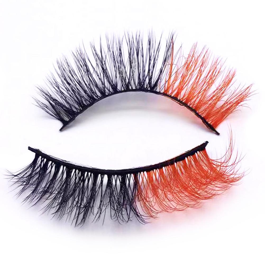 6 Pair False Eyelashes Self Adhesive Colored Lashes Fluffy Handmade Dramatic Decoration Eye Lashes Set for Cosplay