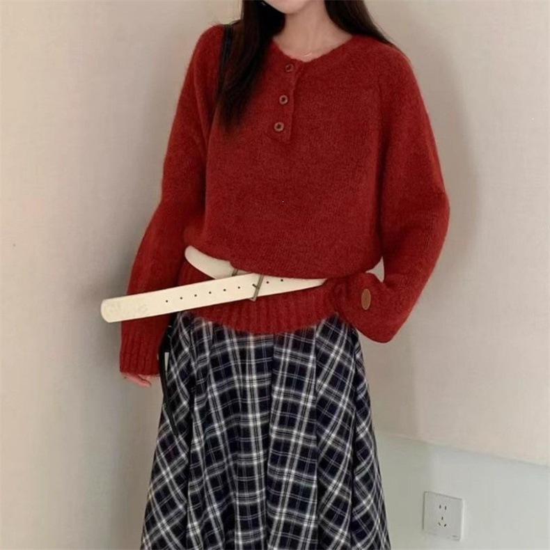 Autumn & Winter Korean Style Age-Reducing Knit Pullover Sweater for Women