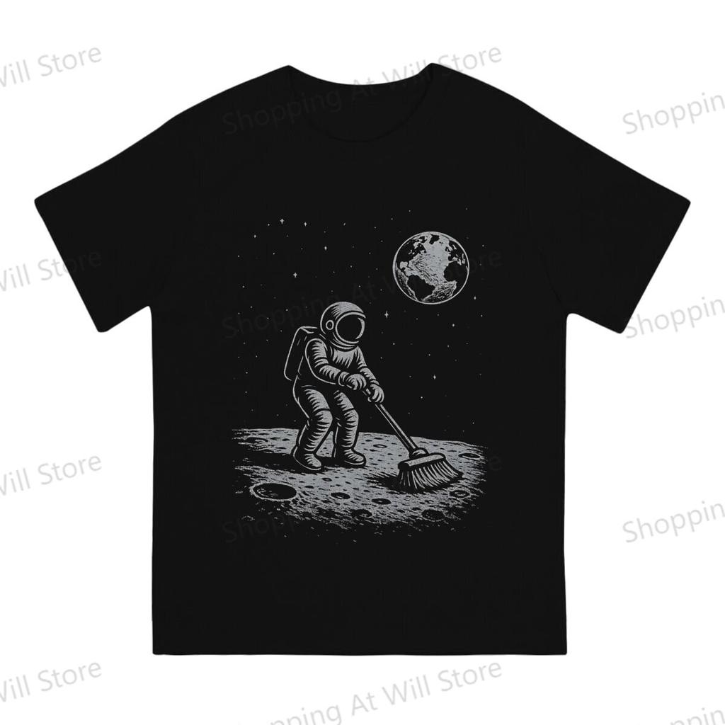 Tops  Cotton Fun Fashion Moon Cleaner  Sweeping the Moon Clean Unisexs and Womens Tshirts   Tshirt Top
