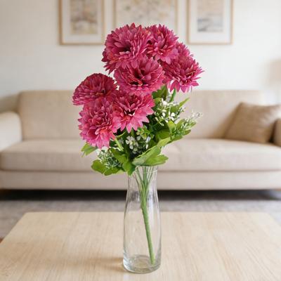Artificial Chrysanthemum Bouquet UV Resistant Realistic Fake Silk Flower Wedding Party Indoor Outdoor Garden Faux Flower Decoration