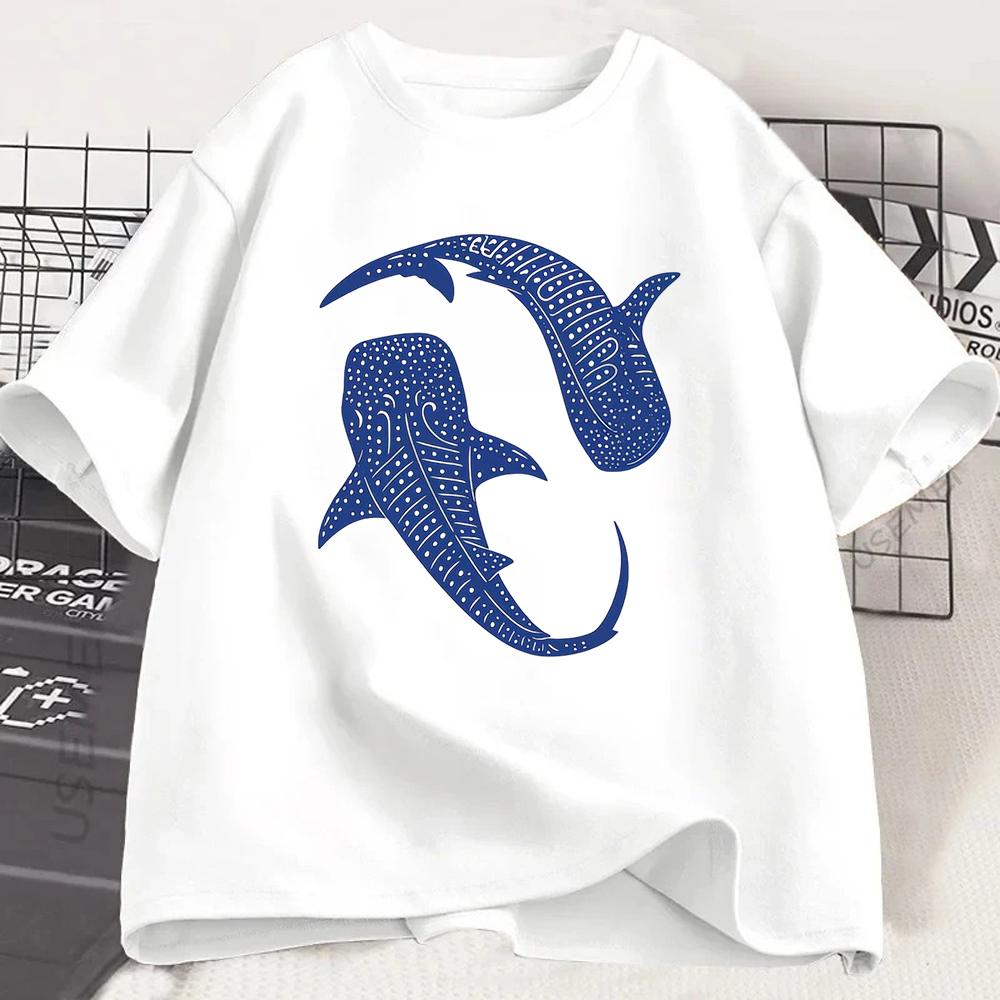 Whale Shark Graphic T Shirt Vintage Marine Animal Graphic Tee Scuba Diving Fan Top Casual Ocean Life Unisex Apparel