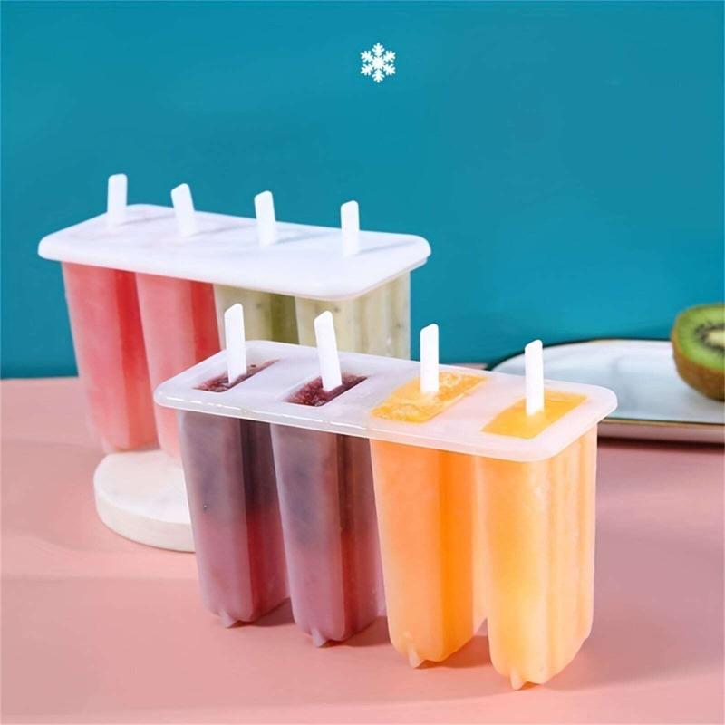 1 entry External supplies Room 4 stick popsicle mold attached Children can Popsicle mold DIY self Ice cream ice cream mold