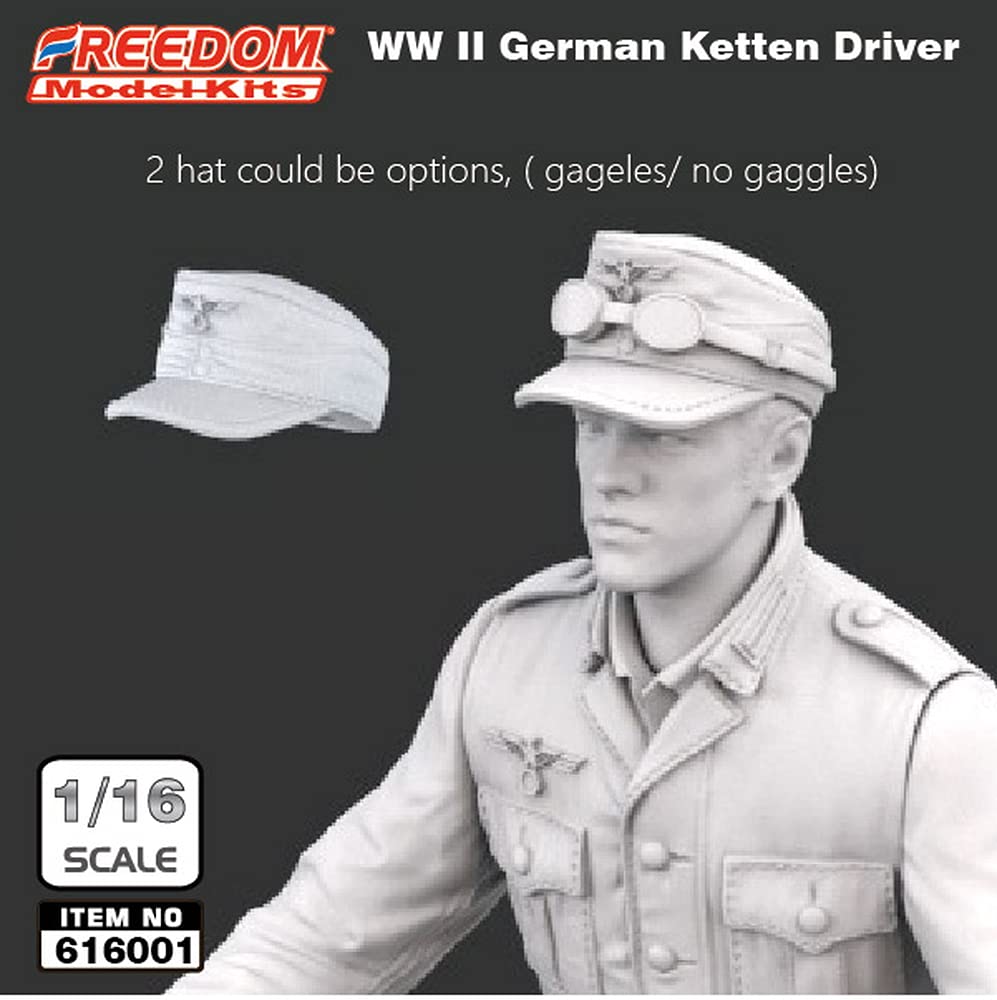 Freedom Model Kit 1/16 WWII German Sd.kfz.2 Kettenkraftrad Driver Figure Resin Kit FRE616001