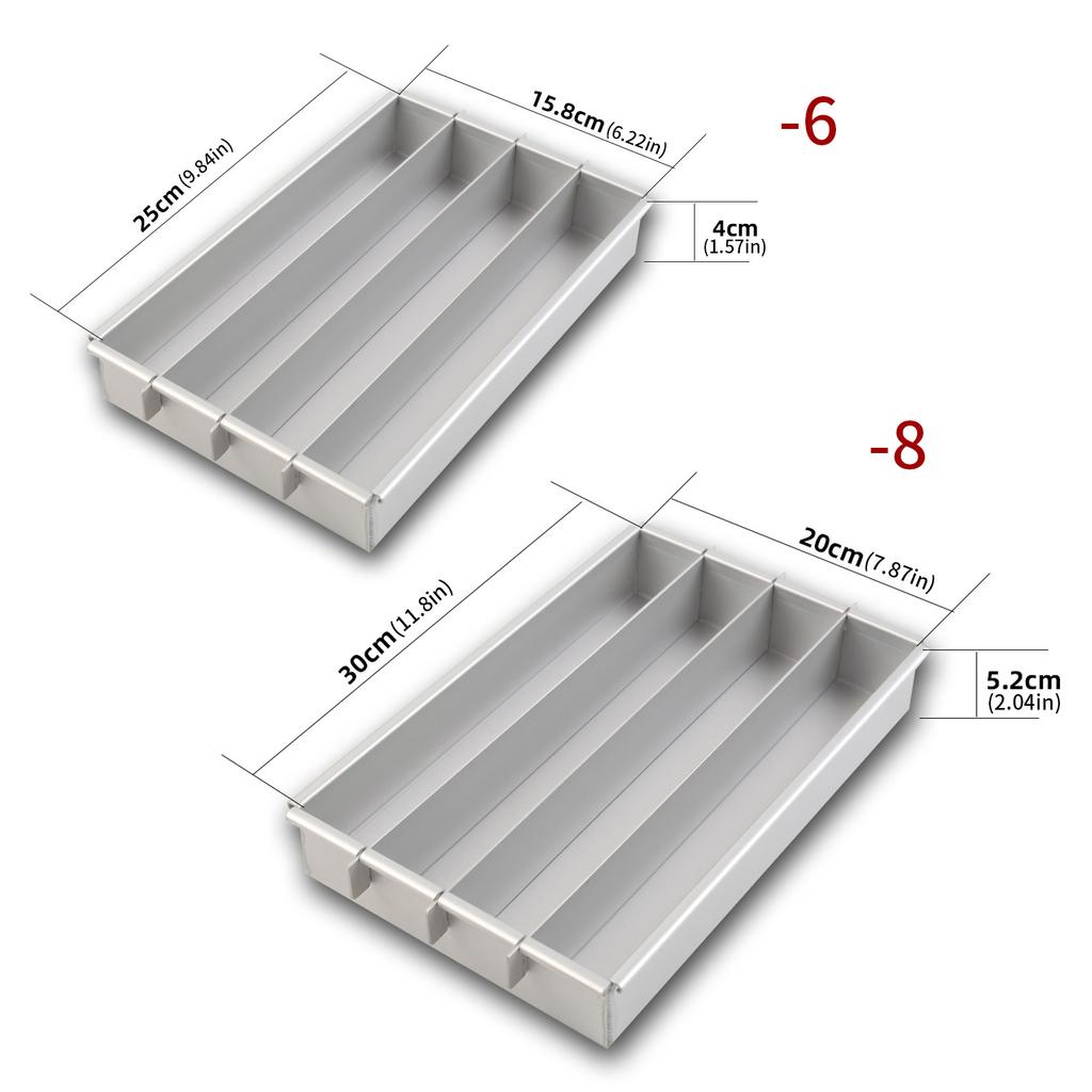 Aluminiowa Forma do Ciasta Battenberg z Wyjmowanymi Przegródkami Równomierne Rozprowadzanie Ciepła Formy do Ciasta na Precyzyjne Prostokątne Ciasta