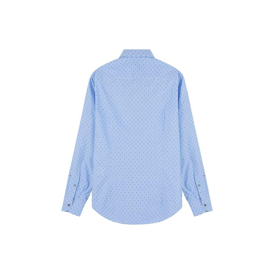 Emporio Armani Ss23 Pattern Printed Single-Breasted Long Sleeve Shirt Men shirts Light-Blue 3R1C86-1K0BZ-F742