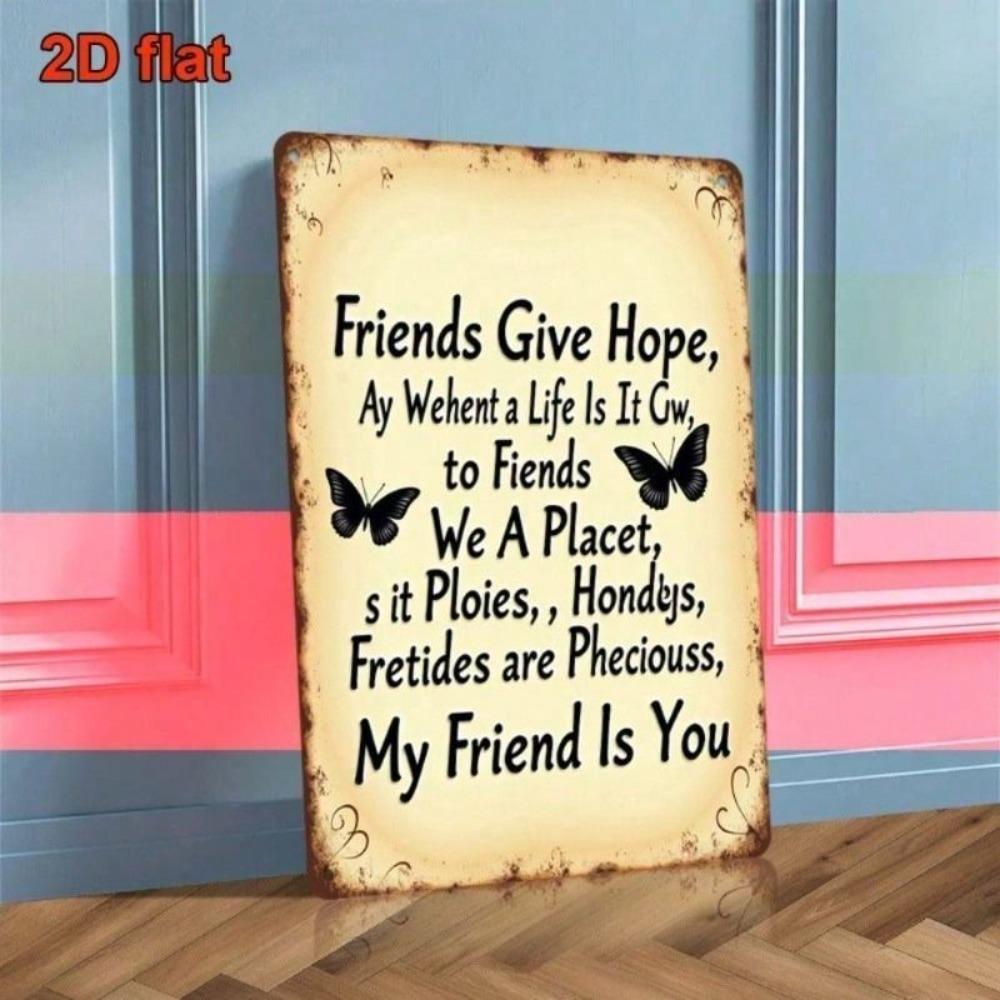 Retro Vintage Metal Butterfly Sign 20x30cm Wall Decor for Bar Garage Gift