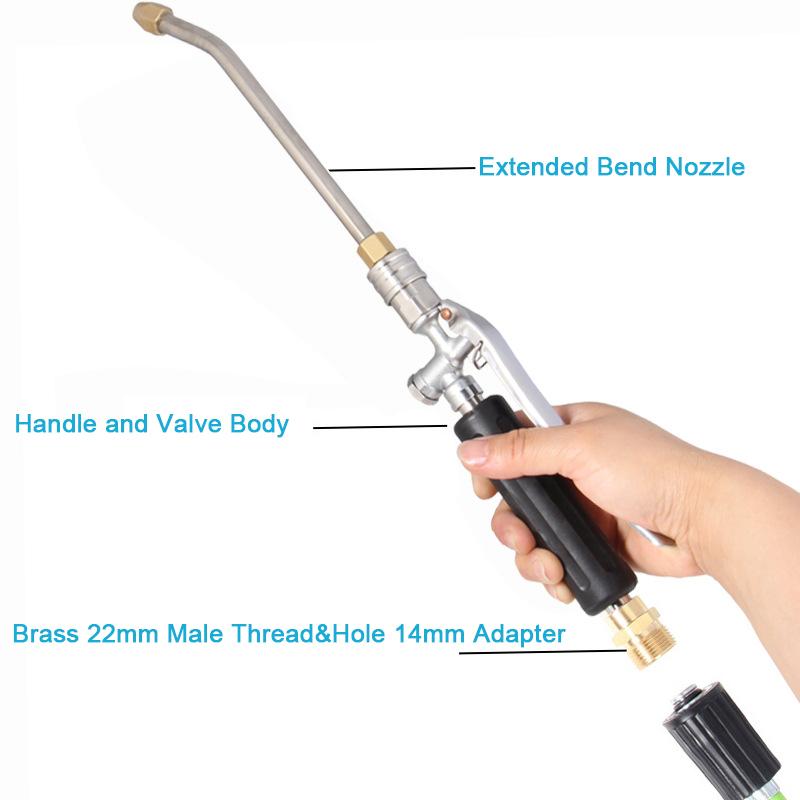 M22-14 Pressure Washer Gun - Multi-Purpose Nozzle with 1/4'' Quick Connect Extension Wand for Multi Scene Cleaning