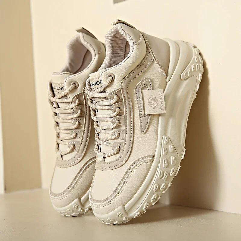 Výprodej Dámské módní boty na vysokém podpatku Dámské tenisky Trend Bílé ploché ležérní sportovní boty Dámské značkové běžecké boty