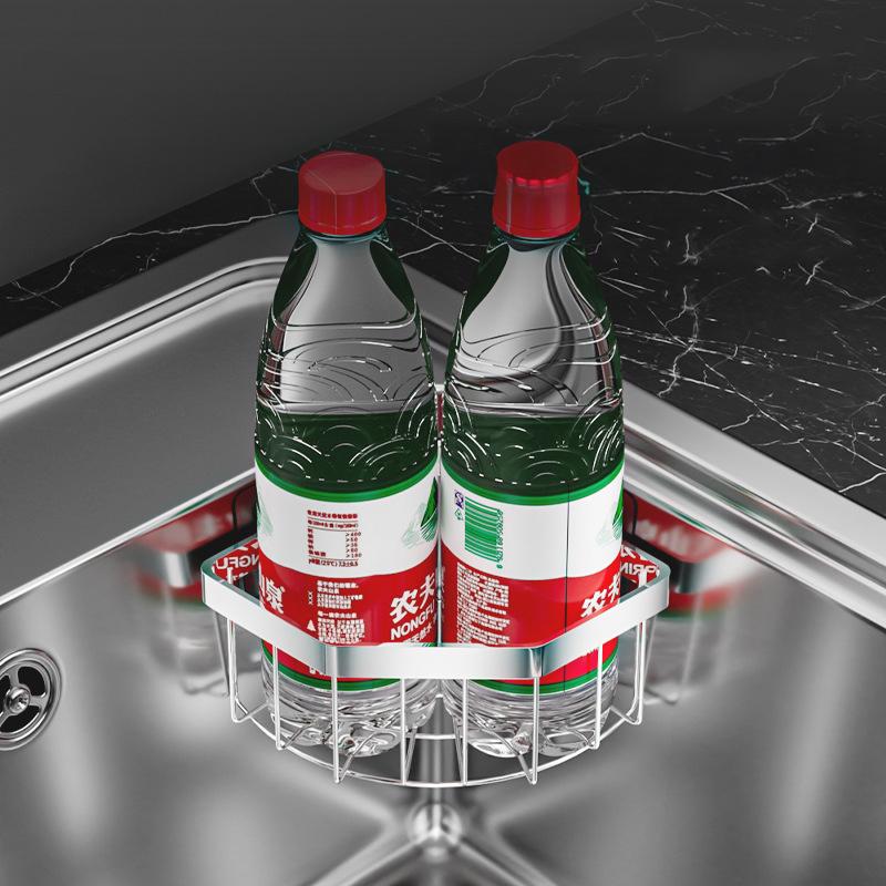 Kitchen Storage Drain Basket Adjustable Soap Sponge Shelf Bathroom Space Saving Storage Rack Wall Mounted Drain Basket