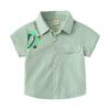 Boys' FROG Short-Sleeved Shirt Summer Children's Short Sleeve Shirt K-style Casual Children Lapel Half Sleeve Tops