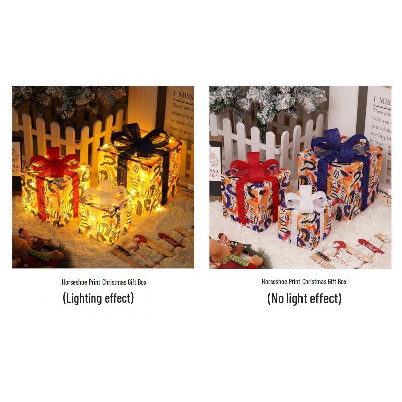 Cross-Border Christmas Luminous Gift Box Set: Outdoor Decorative Lights for Courtyard & Mall Display