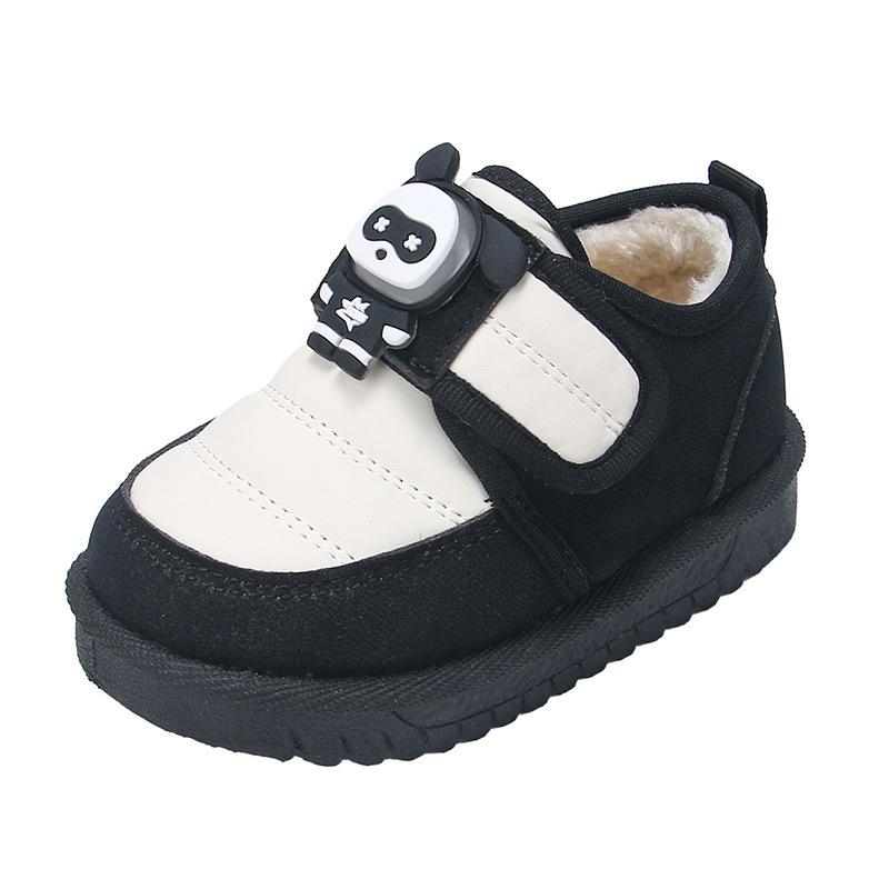 

Baby Snow Boots: Soft Sole Winter Shoes for Toddlers, Cotton, Warm, Boys & Girls, Plus Velvet. Inner Length 13 cm (Size 19) чорний