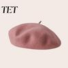 Herbstmode Accessoires Damen Französische Baskenmütze, Wollmischung Künstler Retro Warmes Geschenk für Sie Malerhut, Einfarbige Gemütliche Winter Weiche Textur Mütze