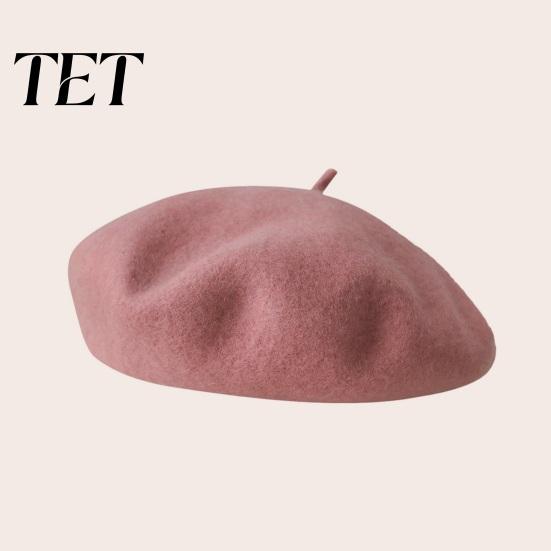 Herbstmode Accessoires Damen Französische Baskenmütze, Wollmischung Künstler Retro Warmes Geschenk für Sie Malerhut, Einfarbige Gemütliche Winter Weiche Textur Mütze