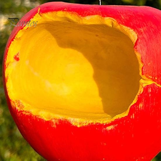 Weather-resistant Bird Feeder Fruit Shape Hanging Feeder, Outside Resin Bowl, Weather-proof Feeding Station for Outdoor Garden Patio Yard