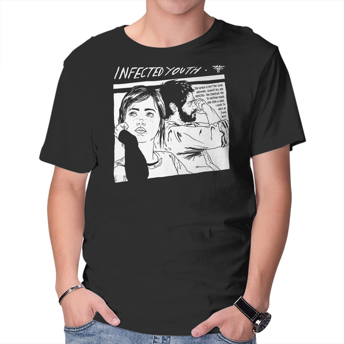 Unisex Crew Neck T-Shirt Infected Youth Graphic Short Sleeve Casual Tee XXL