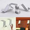 2PC Silver White Steel Kitchen Cabinet Draw Over Door Hook Clothes Hanger Holder