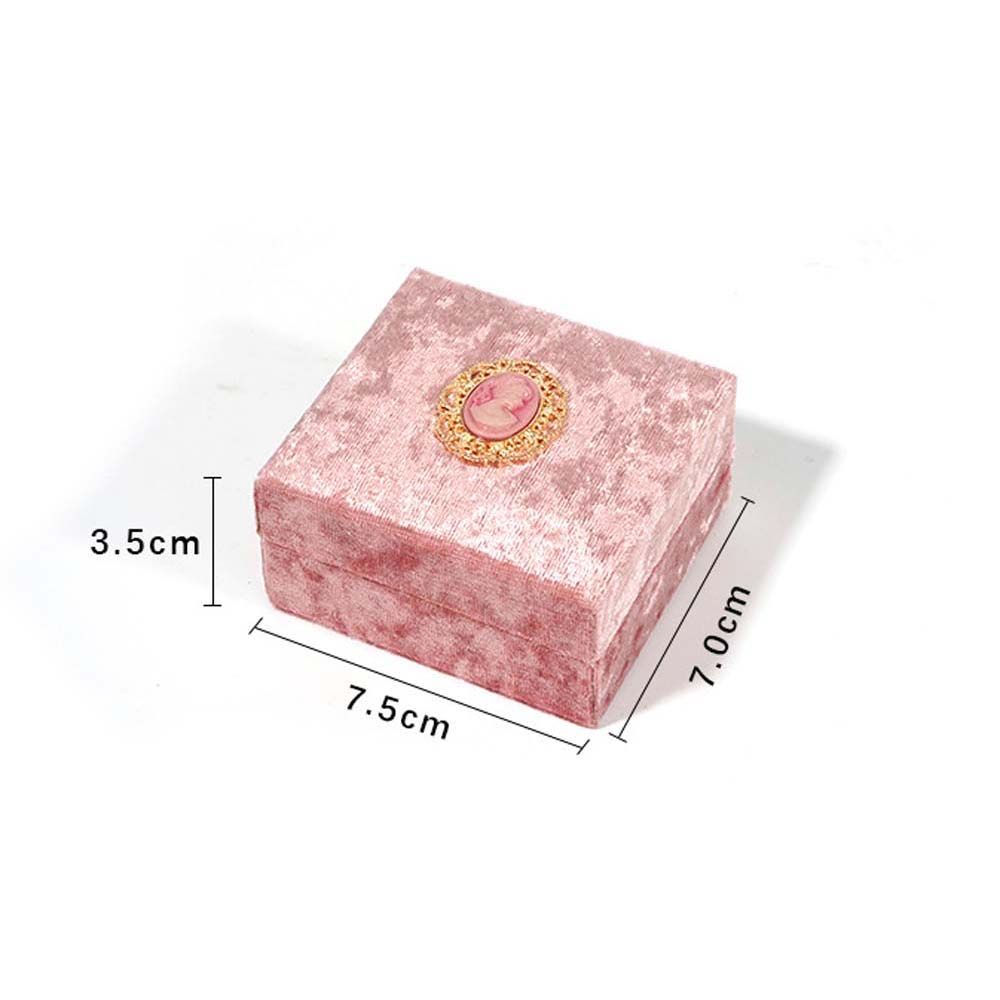 Jewelry Organizer Pendant Storage Necklace Box Jewelry Box Pink Velvet Ring Box Ring Storage Case