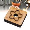 Leather Cutting Mold with   Wood Base Flower Shape Punching Die for Making Keychain Bag Decorations