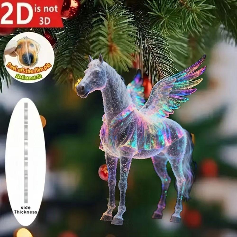 2D Flat Horse Pendant Ballerina Xmas Tree Hanging Ornament Car Rearview Mirror Pendant  Bag Charms