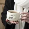 Kreative Cartoon Keramiktasse mit Prägung Niedliche Haushalts-Frühstückstasse für Milch und Kaffee
