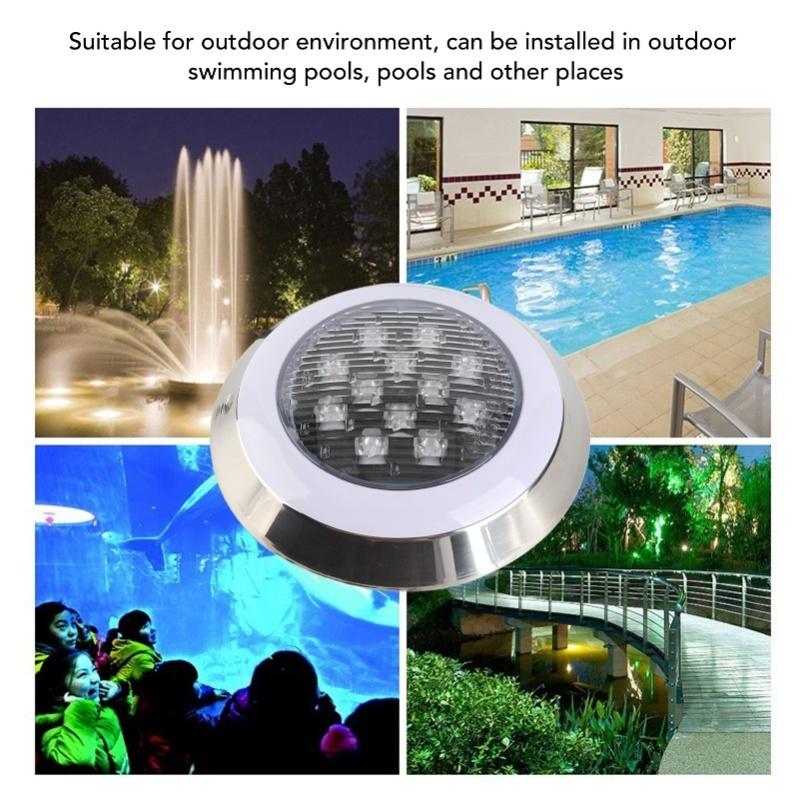 Submersible Pool Lights Professional Warm Light 3000K 12W 12V Wall Mounted Waterproof Underwater LED Pool Lights For Swimming