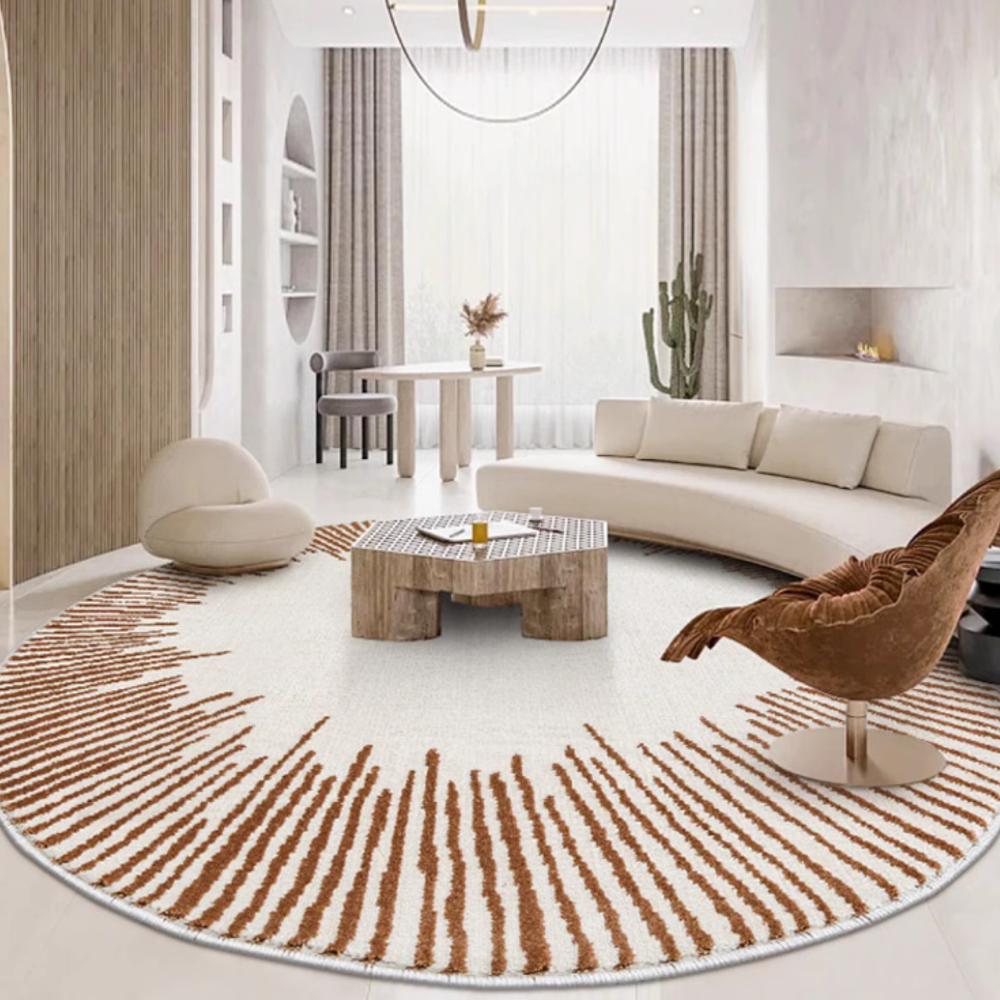 Nordische Stijl Tapijt Slaapkamer Licht Luxe Rond Vloerkleed voor Woonkamer Pluche Nachtkastje Tapijt Huisdecoratie Lounge Tapijt 160X160CM(5.3X5.3FT