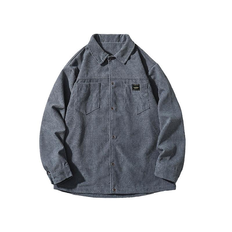 Corduroy Long Sleeve Shirt Coat Men's New Shirt Hong Kong Style Men's Fashion Brand Casual Clothes