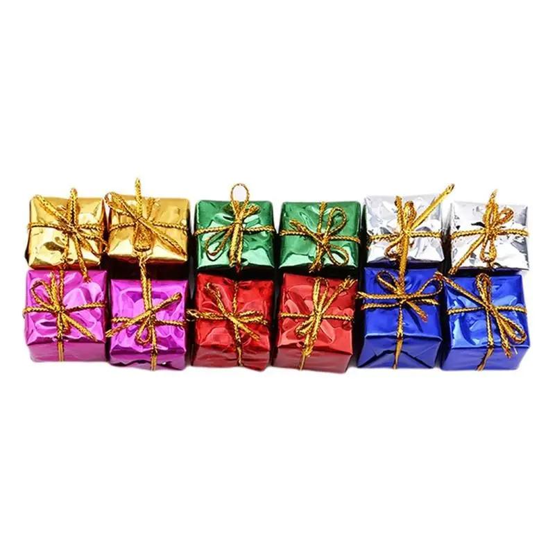 

12pcs Christmas Tree Hanging Pendants Mixed Color Mini Gift Box Christmas Tree Ornaments Decorations Ornament Adornos De Navidad