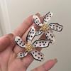 Exaggerated Punk Metal White Polka Dot Stereoscopic Big Flowers Stud Earrings Female Summer Versatile Accessories Y2K Jewelry