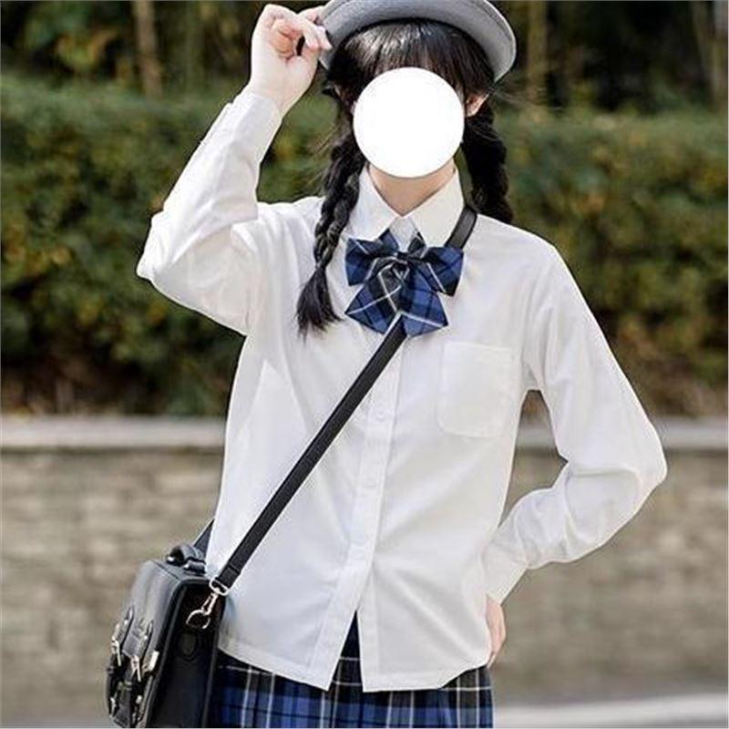 

2024 JK Style Women s Square Neck Long Sleeve White Shirt - Classic College Uniform for Spring/Autumn M